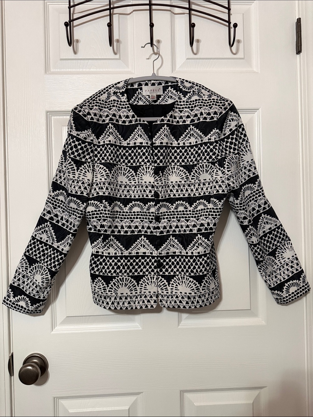 Papaya Black and White Print Jacket
